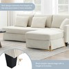 4-seat Modern L-shaped Corduroy Sofa,Sectional Indoor Furniture,Convertible Sleeper Couch with Pillows for Living Room,Apartment - 4 of 4