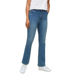 ellos Women's Plus Size Bootcut Stretch Jeans - 1 of 4