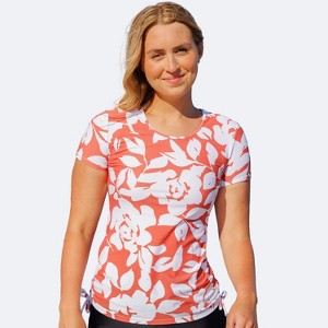 Calypsa Women's UPF 50+ Short Sleeve Adele Swim Top - 1 of 4