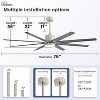 Smart Ceiling Fan with Lights and Remote APP Control Alexa Indoor Outdoor Low Profile Nickel Ceiling Fan w/ 3 Downrod for Living Room Farmhouse Patio - 3 of 4