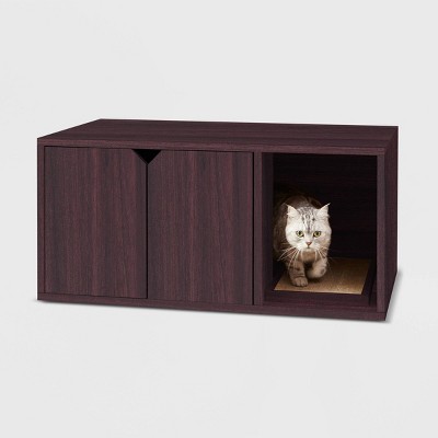 Way Basics Eco Cat Litter Box Enclosure - Espresso Wood Grain