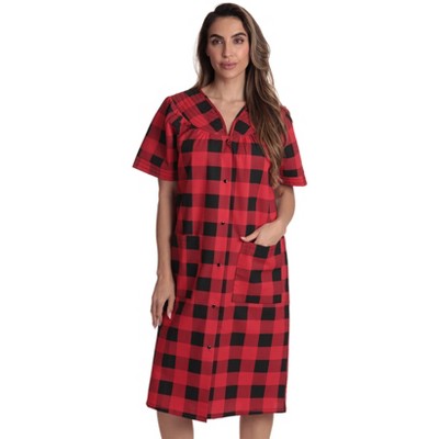Dreamcrest Short Sleeve Seersucker Duster Housecoat Women Sleepwear