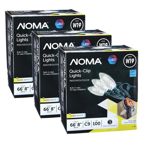 Noma Quick Clip C9 Led 66.8 Foot 100 Warm White Bulbs Christmas