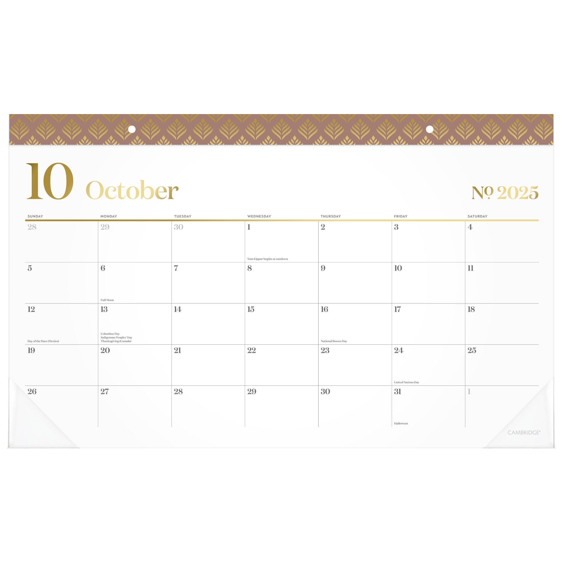 Cambridge 2025-2026 10.875"x17.75" Workstyle Compact Deskpad Mocha Mousse