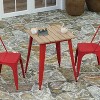 Merrick Lane Indoor/Outdoor Dining Table, 23.75" Square All Weather Poly Resin Top with Steel Base - 3 of 4