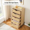 Whizmax Modern Rattan 5 Drawers Dresser, Double Dresser for Bedroom, Chest of Drawers Closet Organizers for Bedroom Living Room Hallway Office - 4 of 4