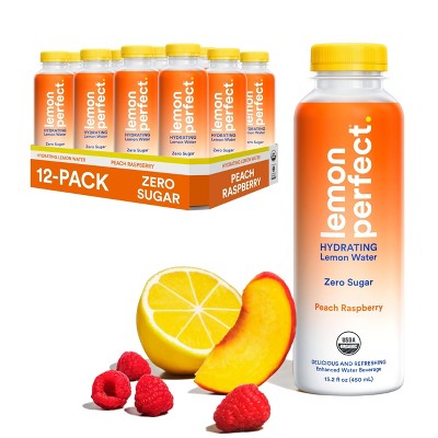 Lemon Perfect, Peach Raspberry - 15.2 Fl Oz Bottle (Pack of 12)