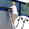 VEVOR Ladder Roof Hook, 2 Pack with Fixed Wheel & Swivel Bar,Wheel Heavy Duty Steel Ladder Stabilizer,Roof Ridge Extension,600 lbs Weight Rating,Black - 2 of 4