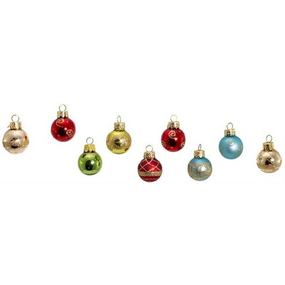 Petite Treasures Multi-Colored Glass Ball Christmas Ornaments Set