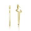 Stylish 14K Yellow Gold Plated Star Open Hoop Earrings with a Unique and Trendy Design for a Touch of Whimsy - 2 of 4