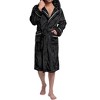 PAVILIA Mens Robe, Hooded Soft Bathrobe for Men, Fleece Plush Warm Shawl Collar Hood Pockets for Bath Shower Spa - 4 of 4