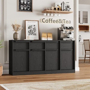 62.4" Sideboard Buffet - 4-Drawer Storage Cabinet for Kitchen, Dining Room & Living Room - 1 of 1