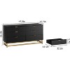 Garvee Sleek White 6-Drawer Dresser with Gold Accents – Stylish Storage Organizer on Metal Legs for Bedroom, Living Room, or Hallway - 2 of 4