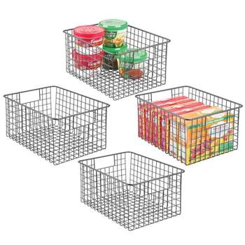 mDesign Metal Wire Food Organizer Basket with Built-In Handles - 12 x 9 x 6