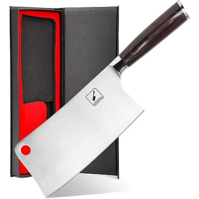 imarku 7 Inch Cleaver, SUS440A Japan High Carbon Stainless Steel Butcher Knife with Ergonomic Handle, Useful Kitchen Gadgets for Home and Restaurant