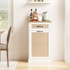 Whizmax Rattan Tilt Out Trash Cabinet, Hidden Trash Cabinet 10 Gallon Storage, Freestanding Trash Can Cabinet for Kitchen Dining Living Room - 3 of 4