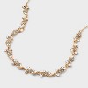 Multi-Stone Cluster Statement Necklace - Gold: Zinc Alloy, Lobster Claw Clasp, 6.25" Length - 4 of 4