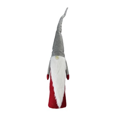 Northlight 25.75" Red and Gray Standing Tall Santa Gnome Decoration