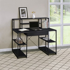 Grungis Office Desk with Open Shelves and Hutch,Computer Desk with 1 Drawer for Home Office,Company - 1 of 4