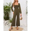 Clearlove Women's Sweetheart Neckline Lantern Sleeve Jumpsuit Elegant One Piece Romper Evening Dress - 2 of 4