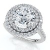 Pompeii3 Certified 2 1/2Ct Double Halo Diamond Engagement Ring 14k Gold or Pt Lab Created - 3 of 4