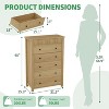 Drawer Dresser for Bedroom Nightstand, Wooden Chest of Drawers, Fluted End Table, Storage Organizer for Living Room, Hallway Entryway, Natural Oak - 2 of 4