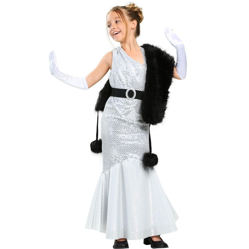 HalloweenCostumes.com Girl's Silver Movie Star Costume, 1 of 4