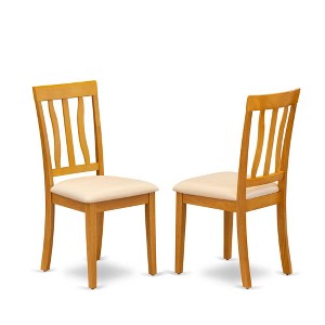 East West Furniture, Antique Dining Chair Cushion Seat with Oak Finish - 1 of 4
