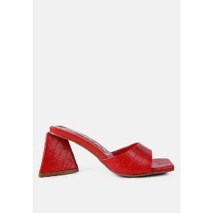 Trinity Triangle Croc Pattern Block Heel Women Sandals - 1 of 4