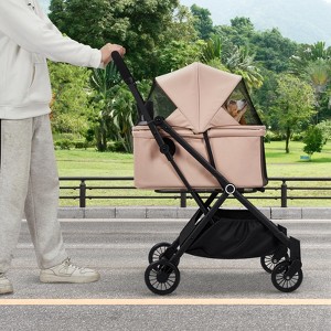 Pet Stroller for Small Dogs & Cats, Lightweight Foldable Dog Stroller with 360° Shockproof Wheels, Storage Basket & Sun Canopy for Walking, Travel - 1 of 4
