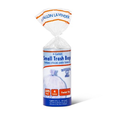 Twist Tie Lavender Scented Small Trash Bags - 4 Gallon - 105ct - up & up™