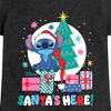Girls' - Lilo and Stitch - Santa's Here Christmas Fitted Short Sleeve Graphic T-Shirt - 2 of 4