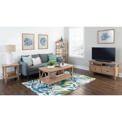 Rustic Gray Pine Wood 4-Shelf Bookcase