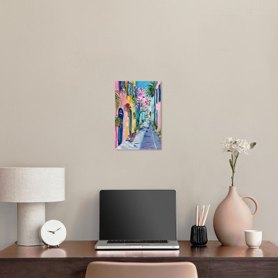 Colorful Coastal Streetscape Canvas Wall Art, 10" x 15"