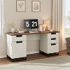 Acekool 59" Farmhouse Executive Desk with File Drawer, Storage Cabinet & 3 Drawers, Wooden Computer Table for Work and Study - 4 of 4