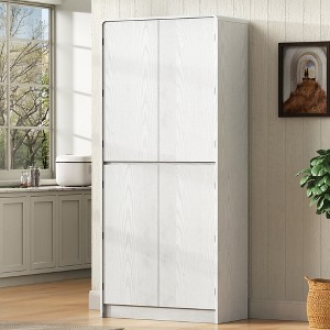 72" Tall Kitchen Pantry Cabinet, Farmhouse Storage Cabinet Cupboard, 8 Door Shelves, Adjustable Shelves & Hidden Drawer - ModernLuxe - 1 of 4