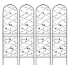 Gulches 4 Pack Metal Garden Trellis 86.7" x 19.7" Rustproof Trellis for Climbing Plants Outdoor Flower Support Bird Deco Black - 4 of 4