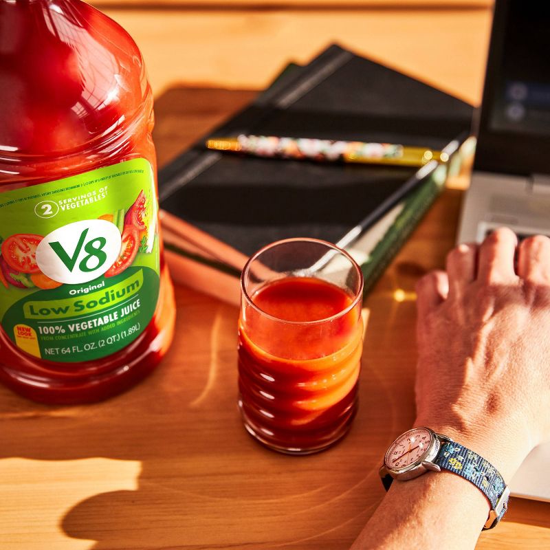 V8 Original Low Sodium 100% Vegetable Juice - 64 fl oz Bottle, 5 of 10