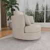 Mlmh & Kngwa 40.4" W Chenille Swivel Barrel Chair with Pillows - 2 of 4