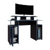 Vynxaria 47" Wide 2-Tier Gamer Desk Office Table with 3 Shelves PC Tower Stand Modern Black Finish Spacious Gaming Workstation - 4 of 4