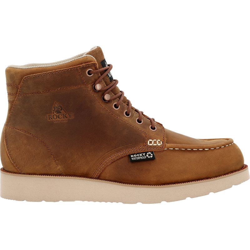 Rocky MonoCrepe Wedge 6” Waterproof Work Boot, Crazy Horse, Size 7(M)