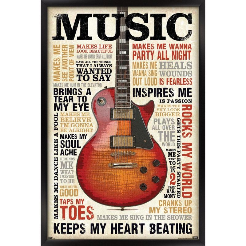 Trends International Music Inspires Me Framed Wall Poster Prints, 1 of 7