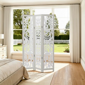 Spassway Rustic Folding Wood Room Divider Vintage Freestand Privacy Screen for Room Seperation Living Room Bedroom Office Room - 1 of 4