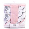 Hudson Baby Infant Girl Cotton Rich Hooded Towels, Pink Safari, One Size - 2 of 2