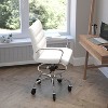 Flash Furniture Lexi Mid-Back Drafting Chair with Adjustable Foot Ring, Chrome Base, and Transparent Roller Wheels - 3 of 4