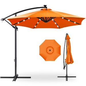 Best Choice Products 10ft Solar LED Offset Hanging Outdoor Market Patio Umbrella w/ Adjustable Tilt - 1 of 4
