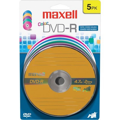 Maxell 638033 4.7 Gb Dvd-rs (5 Pk; Color Carded)