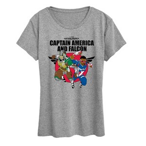Women's - Marvel - Captain America Cap A Falcon Team Up Short Sleeve Graphic T-Shirt - 1 of 4