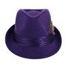 Kenny K Men's Dressy Faux Felt Fedora with Feather - 3 of 4