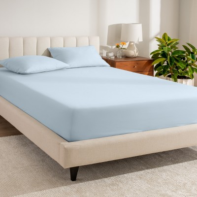 260 Thread Count Organic Cotton Percale Fitted Sheet by Bare Home